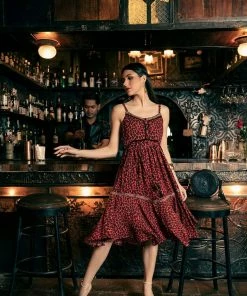 Tulle And Batiste Marie Midi Dress - Tango Red - Preorder Dresses