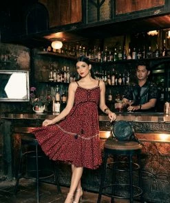 Tulle And Batiste Marie Midi Dress - Tango Red - Preorder Dresses