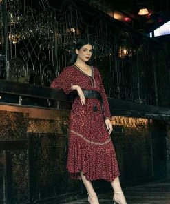 Tulle And Batiste Bottoms Marie Midi Skirt - Tango Red - Preorder