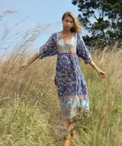 Tulle And Batiste Miriam Boho Dress - Lapis Lazuli - Preorder