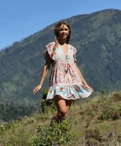 Tulle And Batiste Miriam Mini Dress - Lotus - Preorder