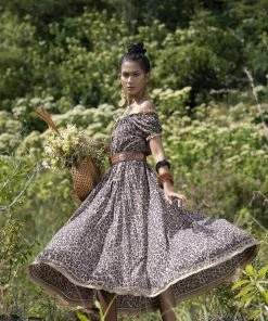 Tulle And Batiste Dresses Montana Midi Dress - Chestnut - Preorder