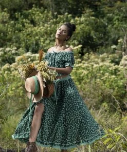 Tulle And Batiste Skirts Montana Midi Skirt - Emerald - Preorder