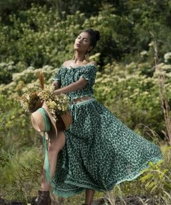 Tulle And Batiste Skirts Montana Midi Skirt - Emerald - Preorder