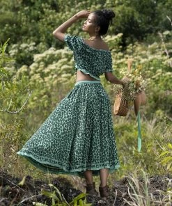 Tulle And Batiste Skirts Montana Midi Skirt - Emerald - Preorder