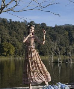 Tulle And Batiste Dresses Neveah Maxi Dress - Golden Olive - Preorder