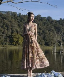 Tulle And Batiste Dresses Neveah Maxi Dress - Golden Olive - Preorder