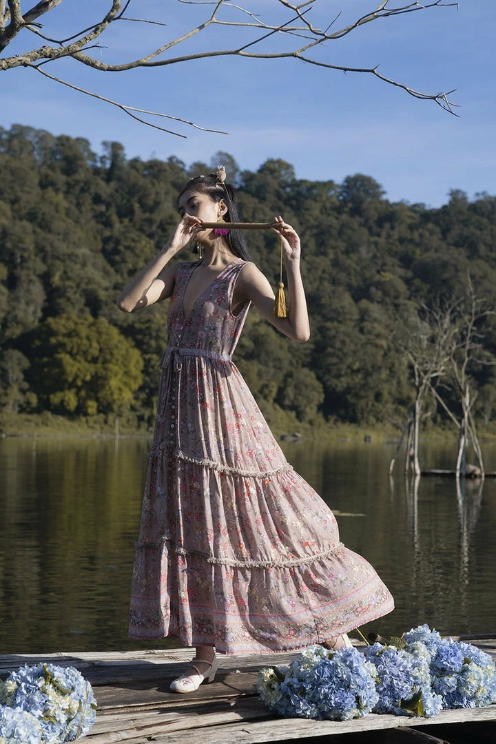 Tulle And Batiste Dresses Neveah Maxi Dress - Warm Taupe - Preorder 4 Tulle And Batiste Dresses Neveah Maxi Dress - Warm Taupe - Preorder