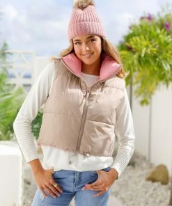 Love & Stitch Pom Pom Ribbed Beanie - Pink