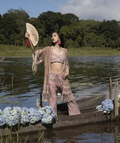 Tulle And Batiste Phoenix Short Robe - Golden Olive - Preorder Kimono | Duster