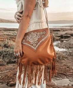 MAHIYA Boho Leather Dusky Bag - Tan