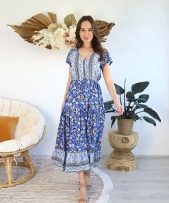 SALTY BRIGHT Dresses Juliette Maxi Dress - Sapphire