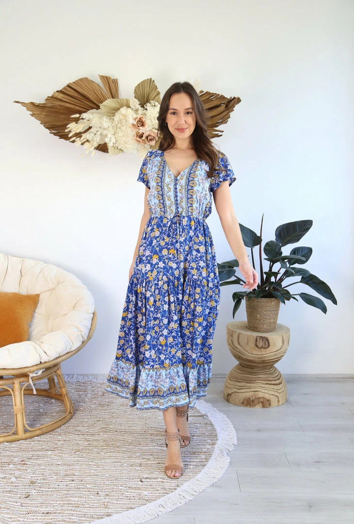 SALTY BRIGHT Dresses Juliette Maxi Dress - Sapphire 2 SALTY BRIGHT Dresses Juliette Maxi Dress - Sapphire