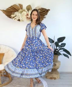 SALTY BRIGHT Dresses Juliette Maxi Dress - Sapphire