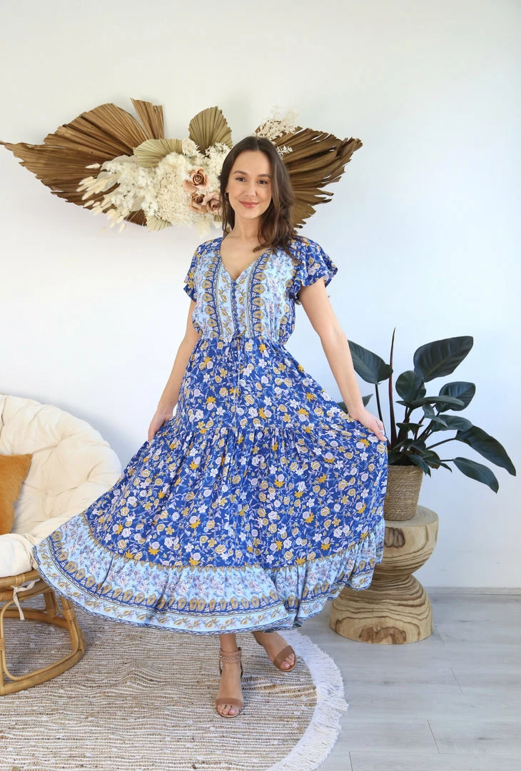 SALTY BRIGHT Dresses Juliette Maxi Dress - Sapphire 1 SALTY BRIGHT Dresses Juliette Maxi Dress - Sapphire