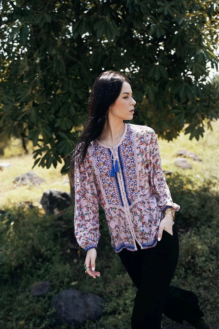 Tulle And Batiste Sharon Boho Blouse - Dawn Pink - Preorder 1 Tulle And Batiste Sharon Boho Blouse - Dawn Pink - Preorder