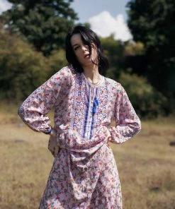 Tulle And Batiste Sharon Boho Dress - Dawn Pink - Preorder