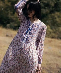 Tulle And Batiste Sharon Boho Dress - Dawn Pink - Preorder