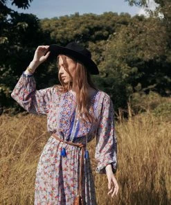 Tulle And Batiste Dresses Sharon Boho Dress - Lavender Grey - Preorder