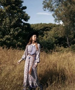 Tulle And Batiste Dresses Sharon Boho Dress - Lavender Grey - Preorder