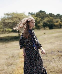 Tulle And Batiste Dresses Sharon Boho Dress - Moonless Night - Preorder