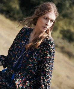 Tulle And Batiste Dresses Sharon Boho Dress - Moonless Night - Preorder