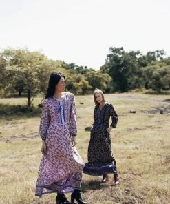 Tulle And Batiste Dresses Sharon Boho Dress - Moonless Night - Preorder