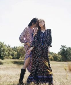 Tulle And Batiste Dresses Sharon Boho Dress - Moonless Night - Preorder