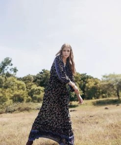 Tulle And Batiste Dresses Sharon Boho Dress - Moonless Night - Preorder