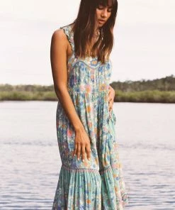 Arnhem Dresses Sophia Strappy Midi - Green Cove