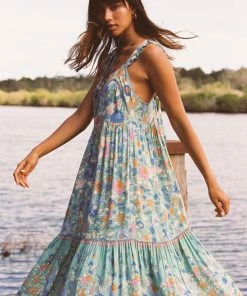 Arnhem Dresses Sophia Strappy Midi - Green Cove