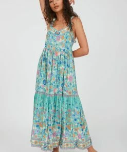Arnhem Dresses Sophia Strappy Midi - Green Cove