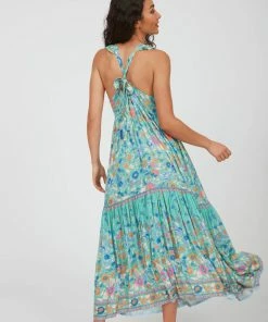 Arnhem Dresses Sophia Strappy Midi - Green Cove