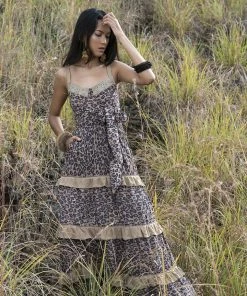 Tulle And Batiste Tabitha Maxi Dress - Chestnut - Preorder