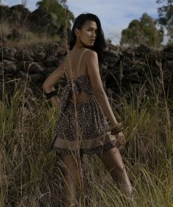 Tulle And Batiste Tabitha Mini Dress - Chestnut - Preorder