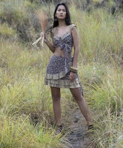 Tulle And Batiste Wild Heart Mini Skirt - Chestnut - Preorder