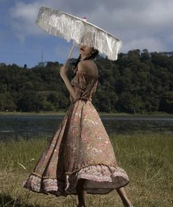 Tulle And Batiste Wulan Midi Dress - Golden Olive - Preorder