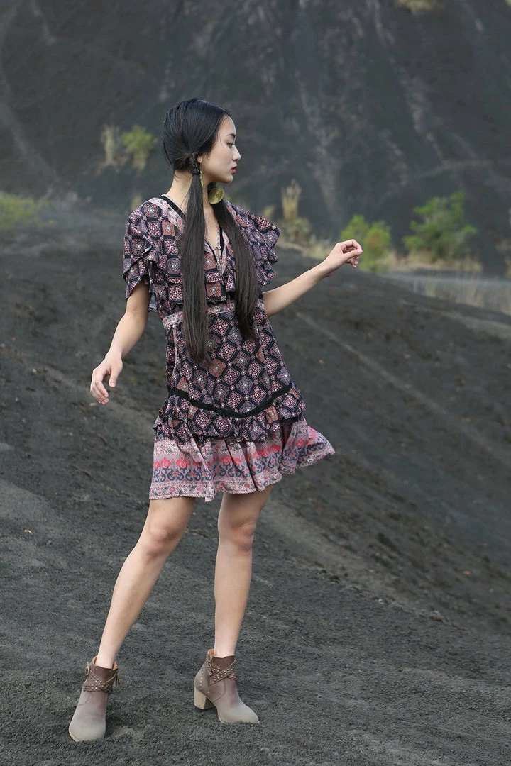 Tulle And Batiste Yasmine Mini Dress - Moonless Night - Preorder 3 Tulle And Batiste Yasmine Mini Dress - Moonless Night - Preorder