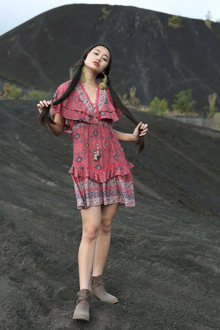 Tulle And Batiste Yasmine Mini Dress - Scarlet - Preorder 3 Tulle And Batiste Yasmine Mini Dress - Scarlet - Preorder