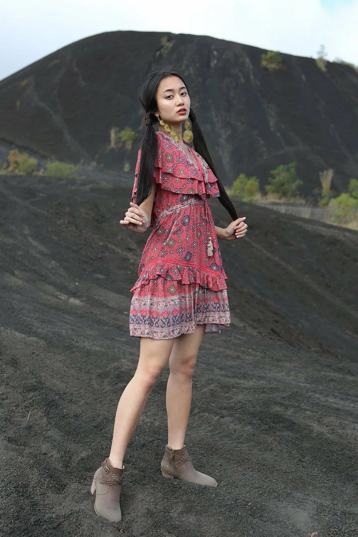 Tulle And Batiste Yasmine Mini Dress - Scarlet - Preorder 4 Tulle And Batiste Yasmine Mini Dress - Scarlet - Preorder