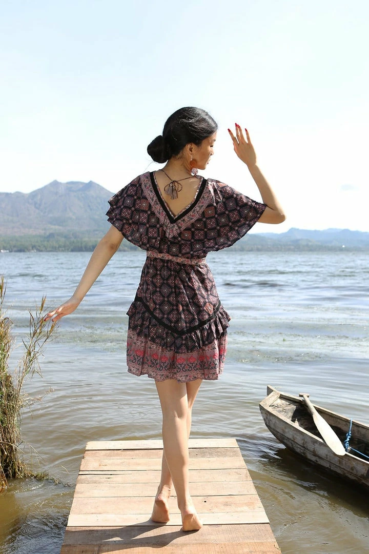 Tulle And Batiste Yasmine Mini Dress - Moonless Night - Preorder 2 Tulle And Batiste Yasmine Mini Dress - Moonless Night - Preorder