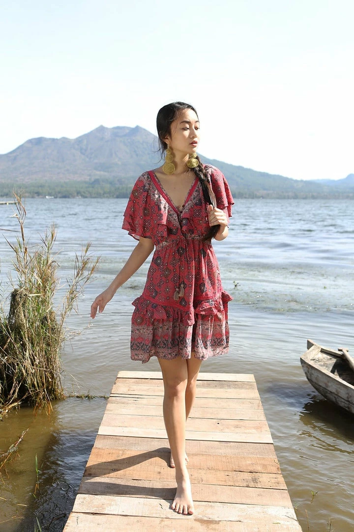 Tulle And Batiste Yasmine Mini Dress - Scarlet - Preorder 1 Tulle And Batiste Yasmine Mini Dress - Scarlet - Preorder