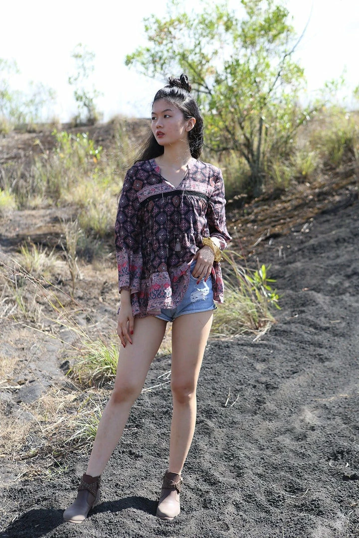 Tulle And Batiste Zaara Blouse - Moonless Night - Preorder Tops 2 Tulle And Batiste Zaara Blouse - Moonless Night - Preorder Tops