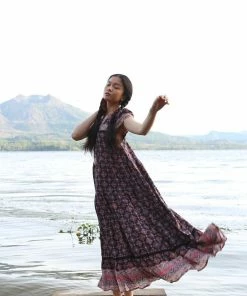 Tulle And Batiste Zaara Frill Maxi Dress - Moonless Night - Preorder