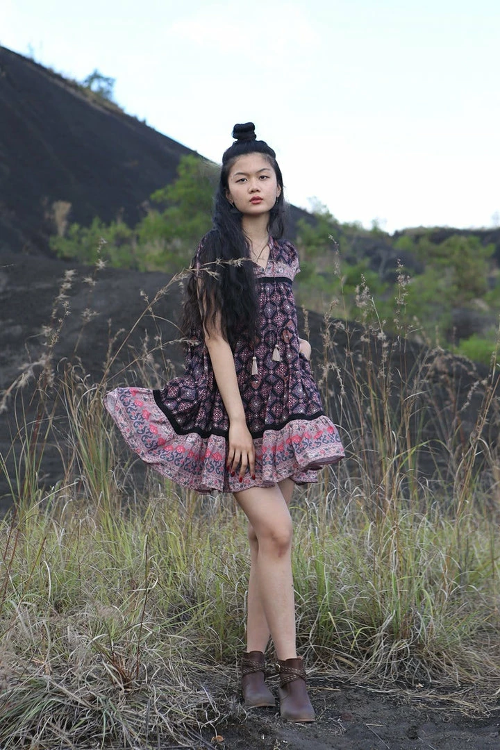 Tulle And Batiste Zaara Frill Mini Dress - Moonless Night - Preorder Dresses 2 Tulle And Batiste Zaara Frill Mini Dress - Moonless Night - Preorder Dresses