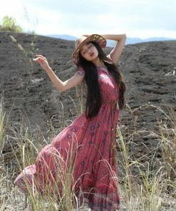 Tulle And Batiste Zaara Frill Maxi Dress - Scarlet - Preorder