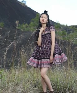 Tulle And Batiste Zaara Frill Mini Dress - Moonless Night - Preorder Dresses