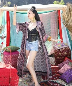 Tulle And Batiste Kimono | Duster Zaara Robe Kimono - Moonless Night - Preorder