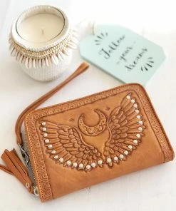 MAHIYA Angel Wings Wallet - Tan Black Dresses