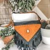 MAHIYA Boho Leather Harlow Bag (Fringed) - Black